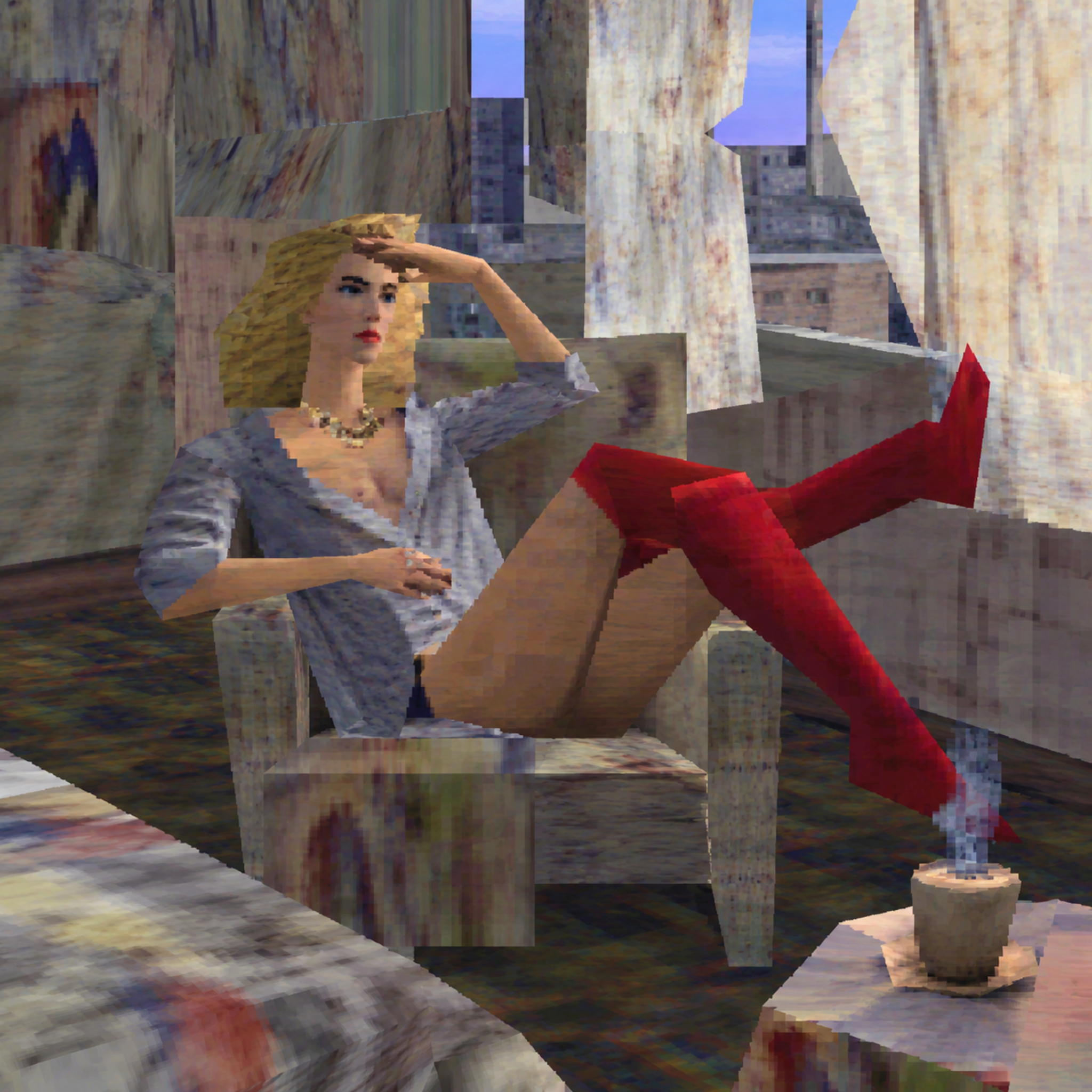 Retro Baddie in her signature red boots
